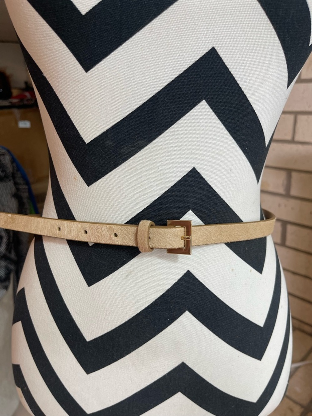 B-Low The Belt Kennedy Mini Calf Hair Belt Gold Buckle Women's S Minimalist